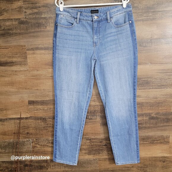 Talbots Jeans 10 Slim Ankle High Rise Tummy Control Medium Light Wash Denim - Picture 1 of 12